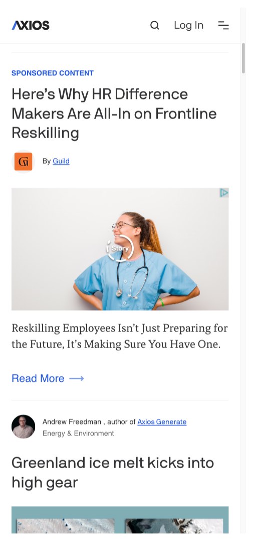 Sponsored article on Axios headlined Here's Why HR Difference Makers Are All-In on Frontline Reskilling.