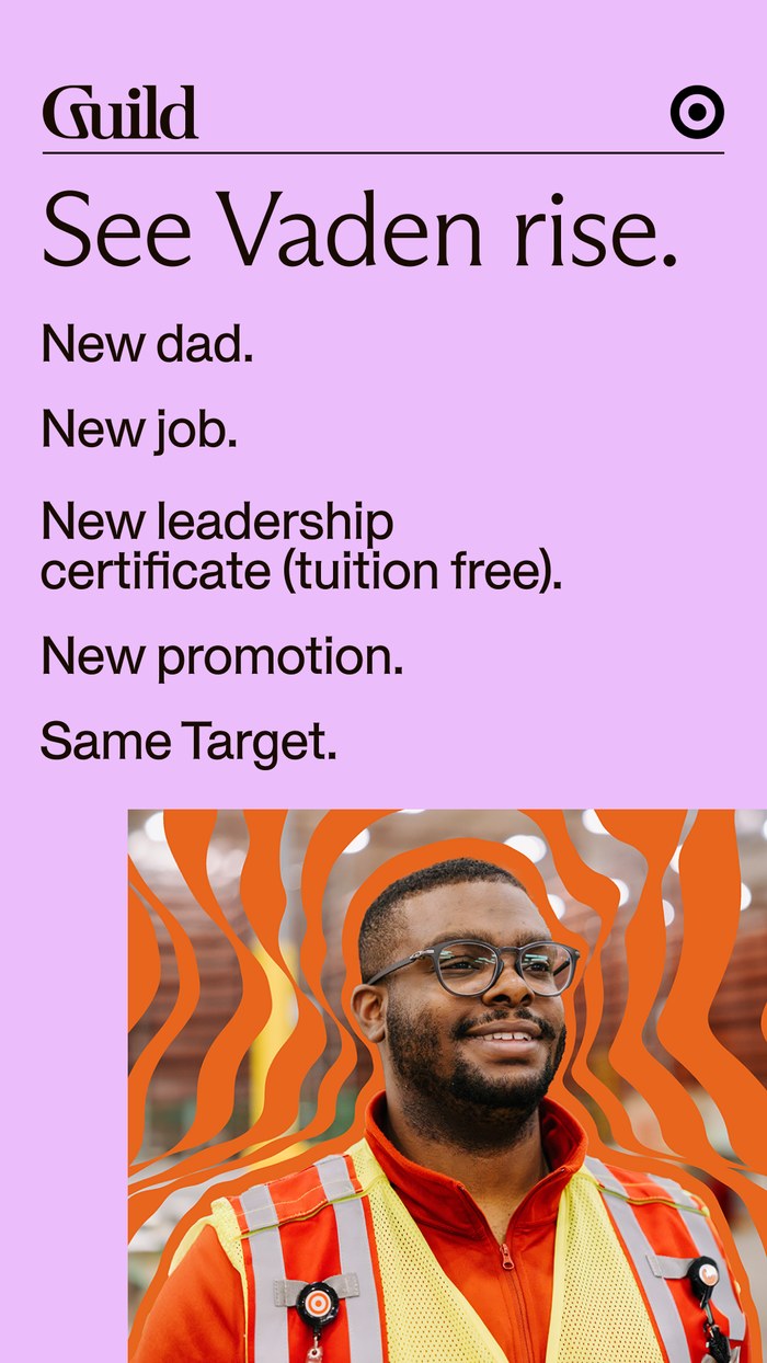 Social story ad reading See Vaden rise, listing his promotions at Target.